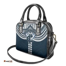 Personalized Carlton Blues Shoulder Handbag Polynesian Tribal Pattern Heritage Football TS04