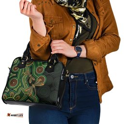 Green Indigenous Dragonfly Australia Shoulder Handbag Aboriginal Art LT14