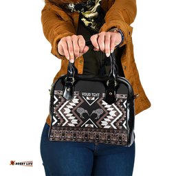 Personalised Taniko Motifs Aotearoa Shoulder Handbag Waitangi Kowhaiwhai Kiwi - Mocha LT7