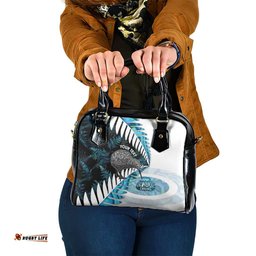 New Zealand Silver Fern Curling Personalised Shoulder Handbag Aotearoa Kiwi Ponga Paua Shell Version LT14