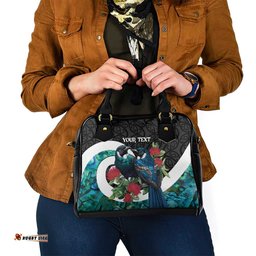 Personalised Valentine's Day New Zealand Shoulder Handbag Tui Bird Couple Kowhaiwhai Mix Pohutukawa LT14