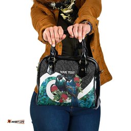 Personalised Valentine's Day New Zealand Shoulder Handbag Tui Bird Couple Kowhaiwhai Mix Pohutukawa LT14