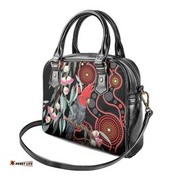 Gang-gang Cockatoo Australia Shoulder Handbag Eucalyptus Blossoms Aboriginal Art LT14