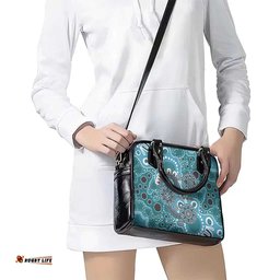 Personalised NAIDOC Week 50 Years Deadly Always Shoulder Handbag Teal Aboriginal Artwork Dot Painting LT9