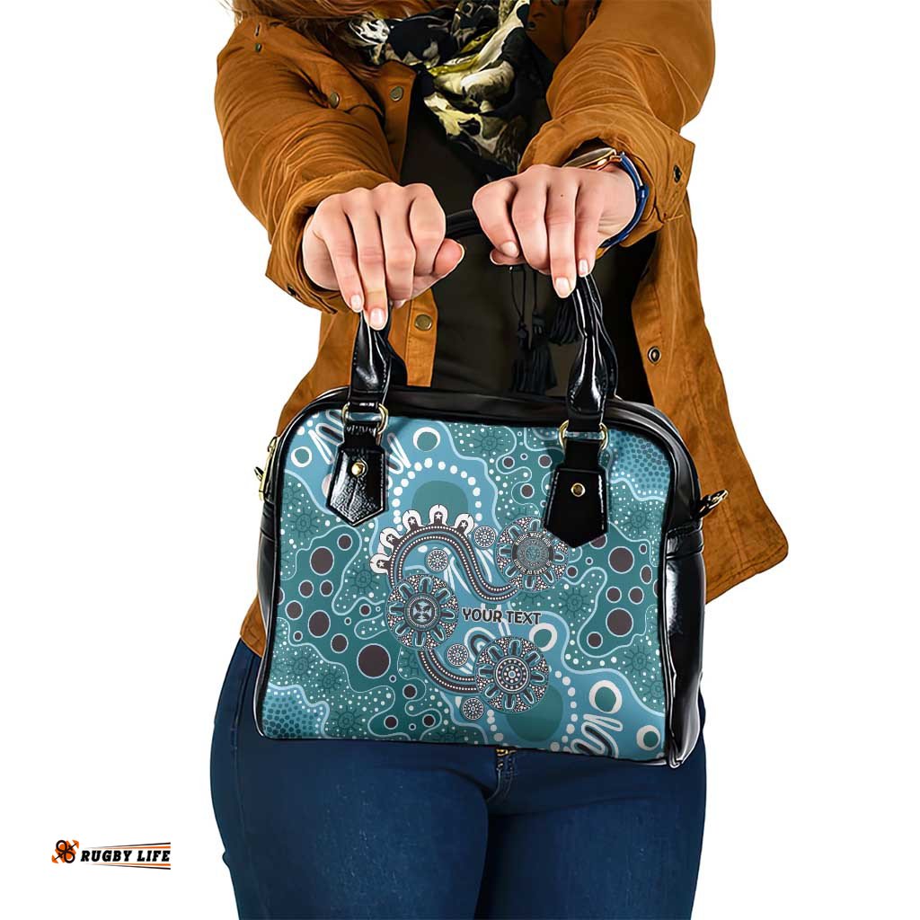 Personalised NAIDOC Week 50 Years Deadly Always Shoulder Handbag Teal Aboriginal Artwork Dot Painting LT9
