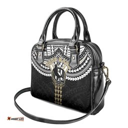 Personalized Collingwood Magpies Shoulder Handbag Polynesian Tribal Pattern Heritage Football TS04