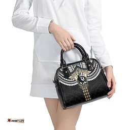 Personalized Collingwood Magpies Shoulder Handbag Polynesian Tribal Pattern Heritage Football TS04