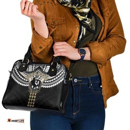 Personalized Collingwood Magpies Shoulder Handbag Polynesian Tribal Pattern Heritage Football TS04