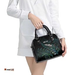 Aotearoa Personalized Lawn Bowls Maori Shoulder Handbag New Zealand Paua Shell Tribal Silver Fern LT7
