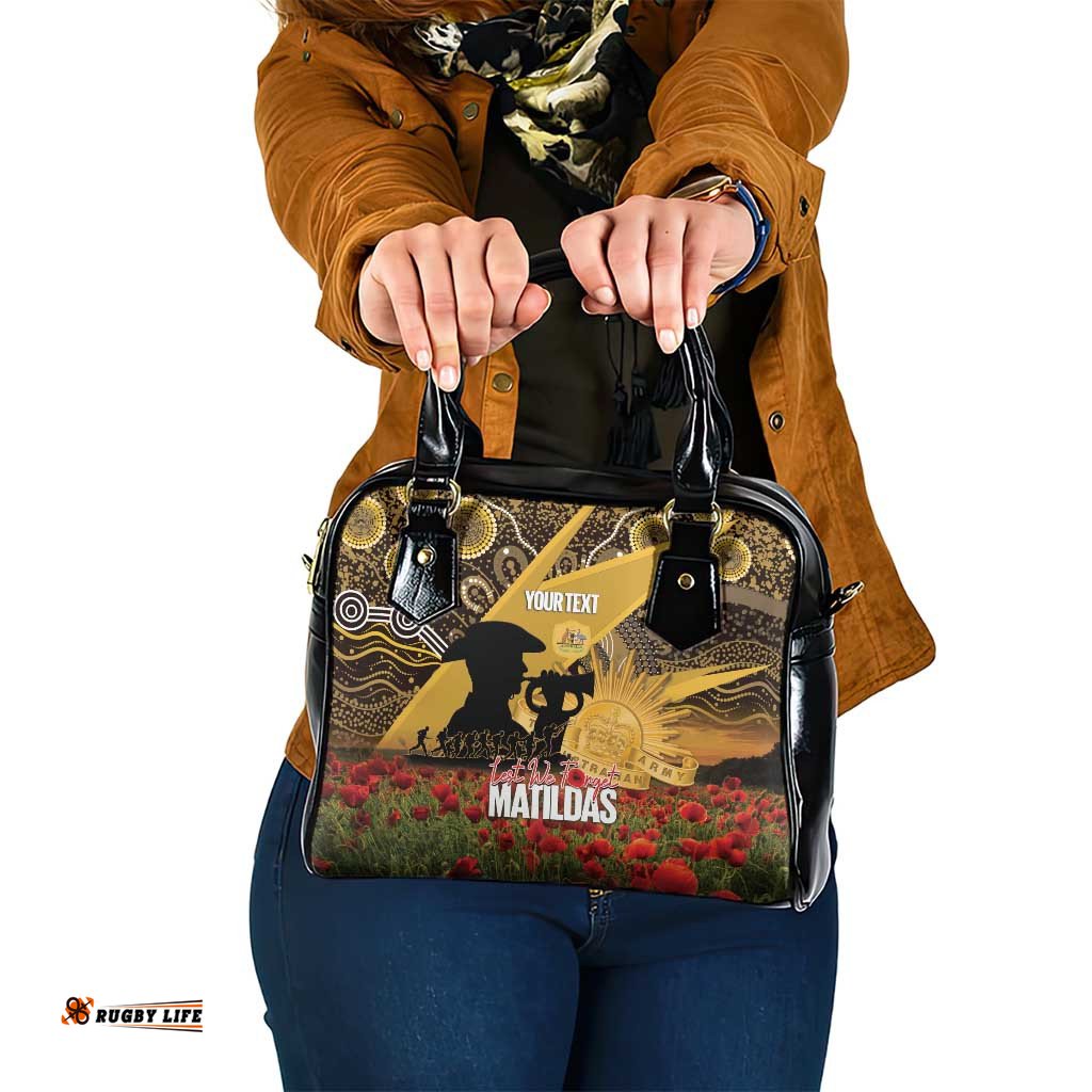 Personalised Australia Matildas ANZAC Day Shoulder Handbag Last Post Poppy Lest We Forget LT14