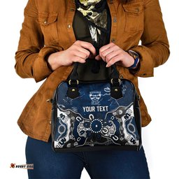 Personalized Geelong Cats Shoulder Handbag Aboriginal Dot Painting Graffiti Style TS04