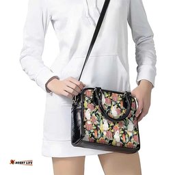 Little Corella Australia Cockatoo Shoulder Handbag Cacatua Sanguinea Banksia Seamless Black LT14