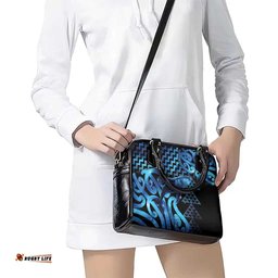 Humpback Whale Matariki New Zealand Shoulder Handbag NZ Maori Paikea Poutama Luxury Blue LT14