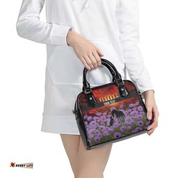 Personalised ANZAC Day Shoulder Handbag Remembering the Animals of War LT19