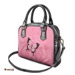 Personalised Australia Breast Cancer Awareness Shoulder Handbag Pink Ribbon Butterfly Opal Pattern LT14