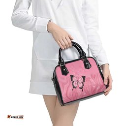 Personalised Australia Breast Cancer Awareness Shoulder Handbag Pink Ribbon Butterfly Opal Pattern LT14