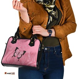 Personalised Australia Breast Cancer Awareness Shoulder Handbag Pink Ribbon Butterfly Opal Pattern LT14