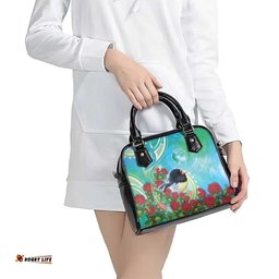 New Zealand Tomtit Shoulder Handbag Maori Koru With Pohutukawa Galaxy Style LT05