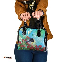 New Zealand Tomtit Shoulder Handbag Maori Koru With Pohutukawa Galaxy Style LT05