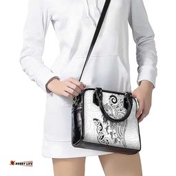 New Zealand Sea Animals with Maori Tribal Tattoo Shoulder Handbag White Color LT03