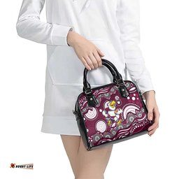 Manly Warringah Sea Eagles Shoulder Handbag Aboriginal Dot Pattern - Rugby Mascot Heritage Pride TS04
