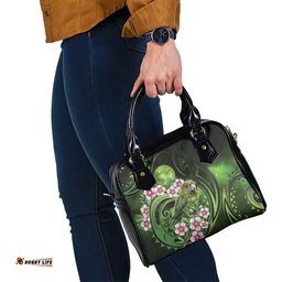 New Zealand Aotearoa Kakapo Shoulder Handbag Maori Pattern With Manuka Galaxy Style LT05