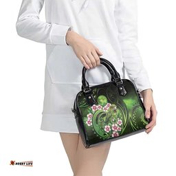 New Zealand Aotearoa Kakapo Shoulder Handbag Maori Pattern With Manuka Galaxy Style LT05