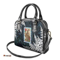 New Zealand Weka Shoulder Handbag Maori Hen Koru Pattern LT05