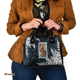New Zealand Weka Shoulder Handbag Maori Hen Koru Pattern LT05