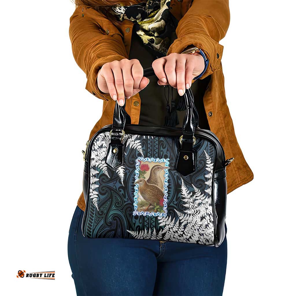 New Zealand Weka Shoulder Handbag Maori Hen Koru Pattern LT05