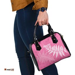 New Zealand Lawn Bowls Breast Cancer Personalized Shoulder Handbag Wrap-Around Silver Fern LT7