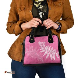 New Zealand Lawn Bowls Breast Cancer Personalized Shoulder Handbag Wrap-Around Silver Fern LT7