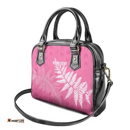 New Zealand Lawn Bowls Breast Cancer Personalized Shoulder Handbag Wrap-Around Silver Fern LT7