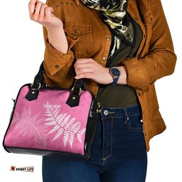 New Zealand Lawn Bowls Breast Cancer Personalized Shoulder Handbag Wrap-Around Silver Fern LT7