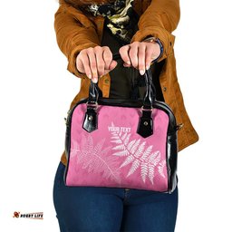 New Zealand Lawn Bowls Breast Cancer Personalized Shoulder Handbag Wrap-Around Silver Fern LT7