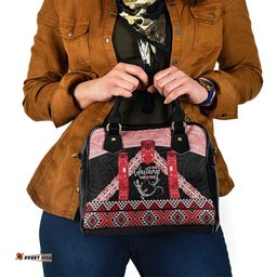 Toitu Te Tiriti O Waitangi Shoulder Handbag Maori Wharenui With Taniko Motifs LT14