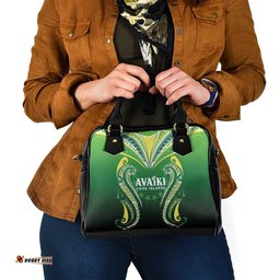 Rugby Cook Islands Avaiki Shoulder Handbag Green Kuki Airani Tribal Maori Inspired LT9