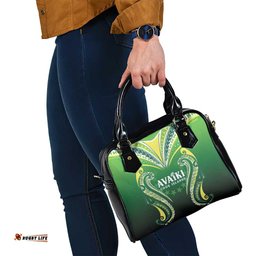 Rugby Cook Islands Avaiki Shoulder Handbag Green Kuki Airani Tribal Maori Inspired LT9