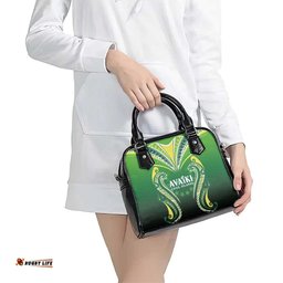 Rugby Cook Islands Avaiki Shoulder Handbag Green Kuki Airani Tribal Maori Inspired LT9