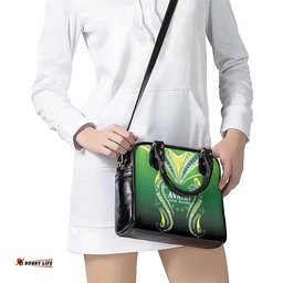 Rugby Cook Islands Avaiki Shoulder Handbag Green Kuki Airani Tribal Maori Inspired LT9
