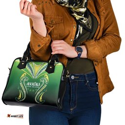 Rugby Cook Islands Avaiki Shoulder Handbag Green Kuki Airani Tribal Maori Inspired LT9