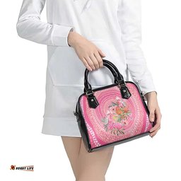 Personalized Pink Galah Aboriginal Dot Art Shoulder Handbag Australias Breast Cancer Awareness LT9