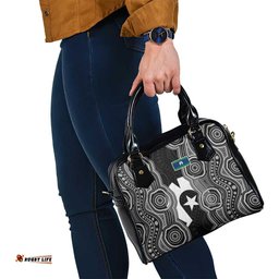 Torres Strait Islander Shoulder Handbag Flag Feather Headdress Indigenous Dotwork Tribal Art TS04