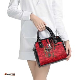 St Saints ANZAC Personalised Shoulder Handbag Lest We Forget Poppy Camo LT9