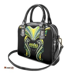 Rugby Cook Islands Avaiki Shoulder Handbag Black Kuki Airani Tribal Maori Inspired LT9