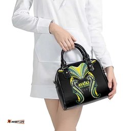 Rugby Cook Islands Avaiki Shoulder Handbag Black Kuki Airani Tribal Maori Inspired LT9