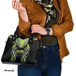 Rugby Cook Islands Avaiki Shoulder Handbag Black Kuki Airani Tribal Maori Inspired LT9