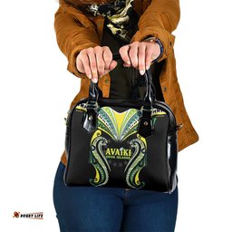 Rugby Cook Islands Avaiki Shoulder Handbag Black Kuki Airani Tribal Maori Inspired LT9