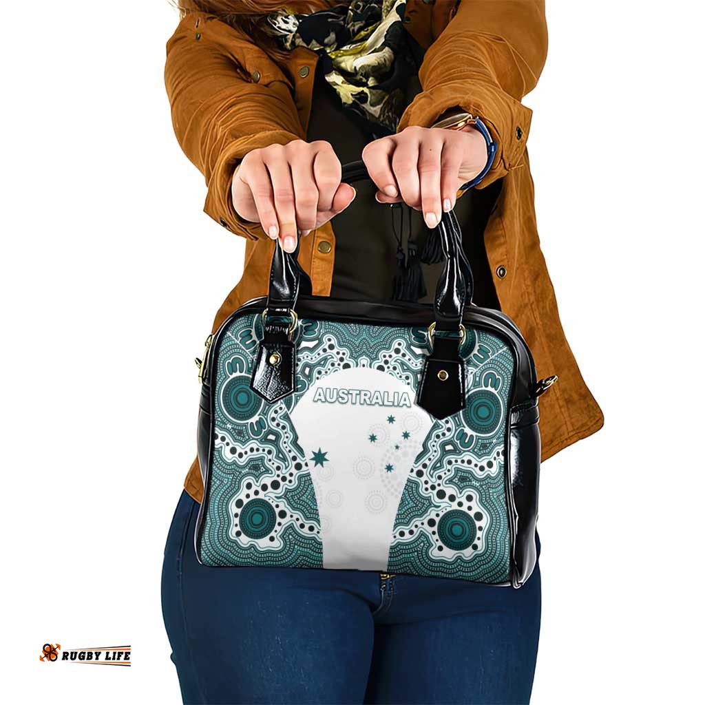 Australia Rugby 2026 Shoulder Handbag Go Wallabies Aboriginal Pattern White Version LT05