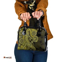 Yellow Indigenous Dragonfly Australia Shoulder Handbag Aboriginal Art LT14